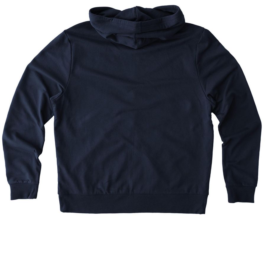 La Center Lions Small Emblem, a Night Sky Navy Allmade Organic French Terry Zip Up Hoodie (back-view)