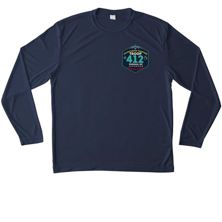 412 Scout "Class-B Uniform" Activewear Shirts, a True Navy Unisex Performance Long Sleeve Tee