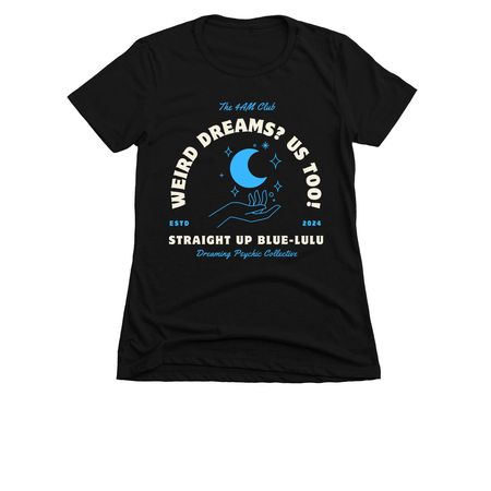 Straight Up Blue-Lulu, a Black Women's Slim Fit Tee