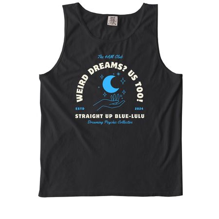 Straight Up Blue-Lulu, a Black Comfort Colors Tank Top