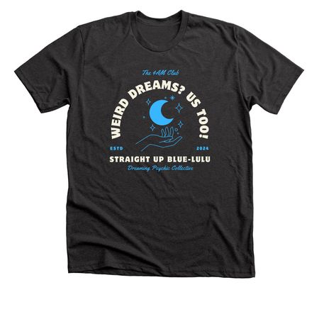 Straight Up Blue-Lulu, a Dark Grey Heather Premium Unisex Tee