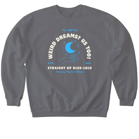 Straight Up Blue-Lulu, a Charcoal Softstyle Crewneck Sweatshirt
