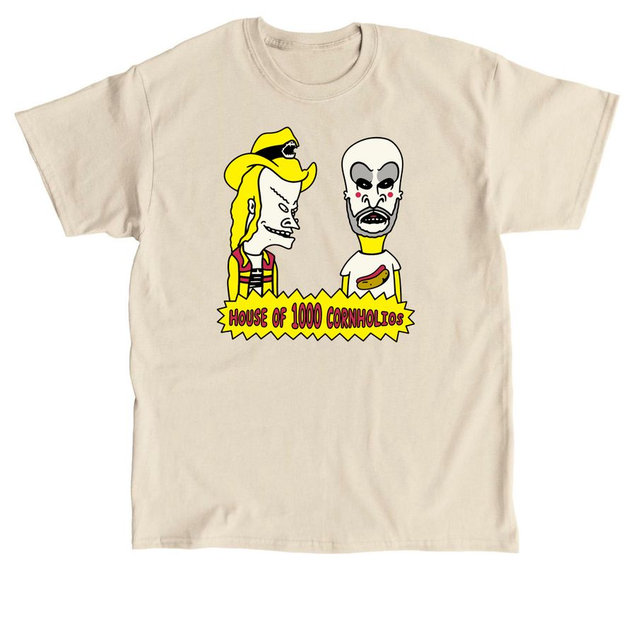 House of 1000 Cornholios Beavis and Butthead, a Sand Classic Unisex Tee