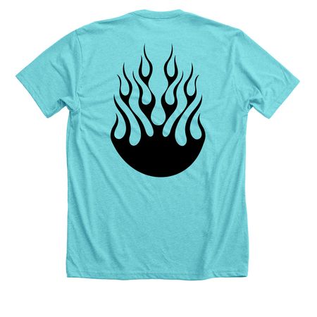Howling Is Fun, a Tahiti Blue Premium Tee (back-view)