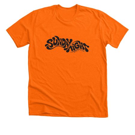 Sunday Night Music Club, a Neon Orange Premium Unisex Tee