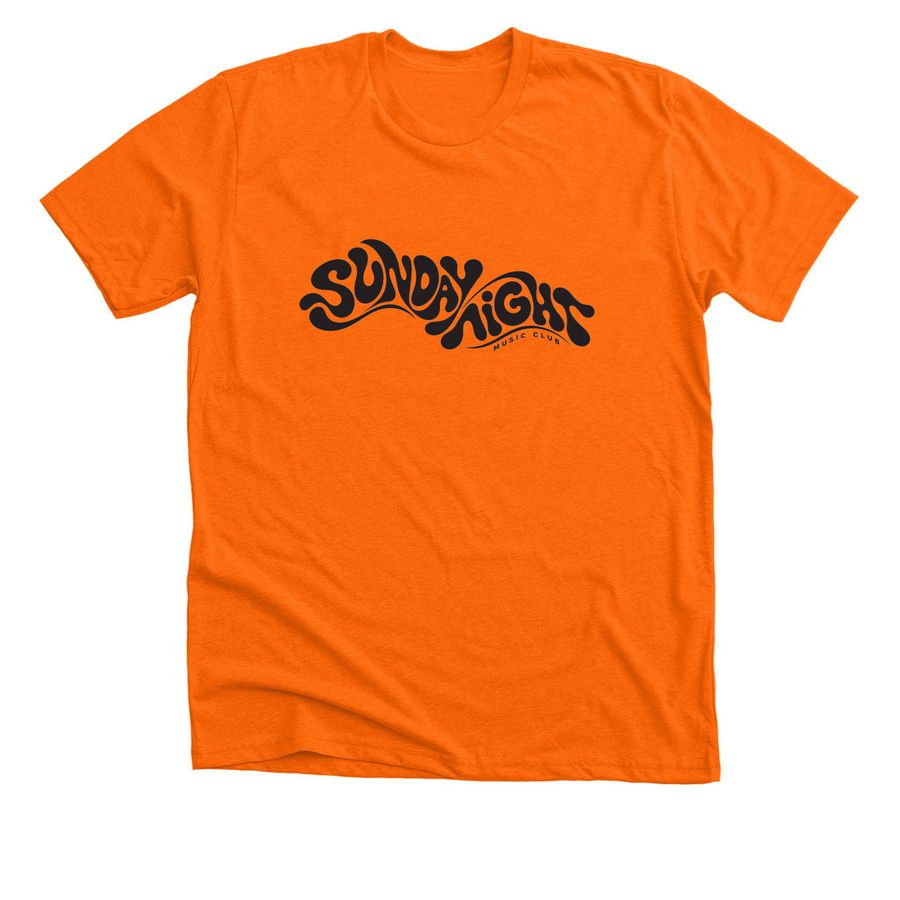 Sunday Night Music Club, a Neon Orange Premium Unisex Tee