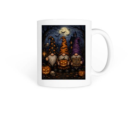 Halloween Gnomes, a White Coffee Mug