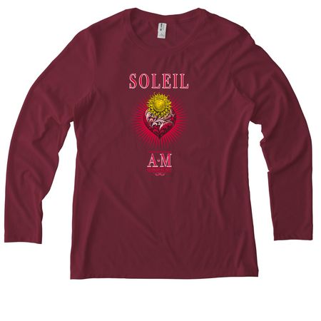 Authored Majesty Soleil, a Vino Red Allmade Eco Triblend Women?s Long Sleeve Tee