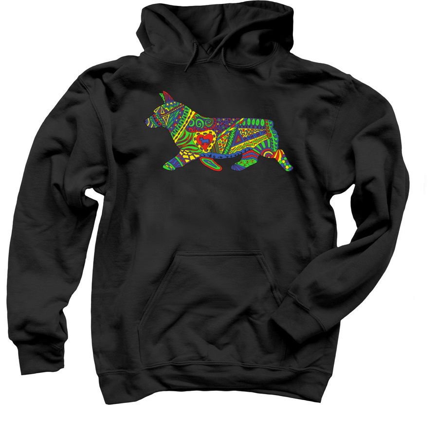 Pacific NW Herding Club: &nbsp;Zentangle Pembroke, a Black Pullover Hoodie