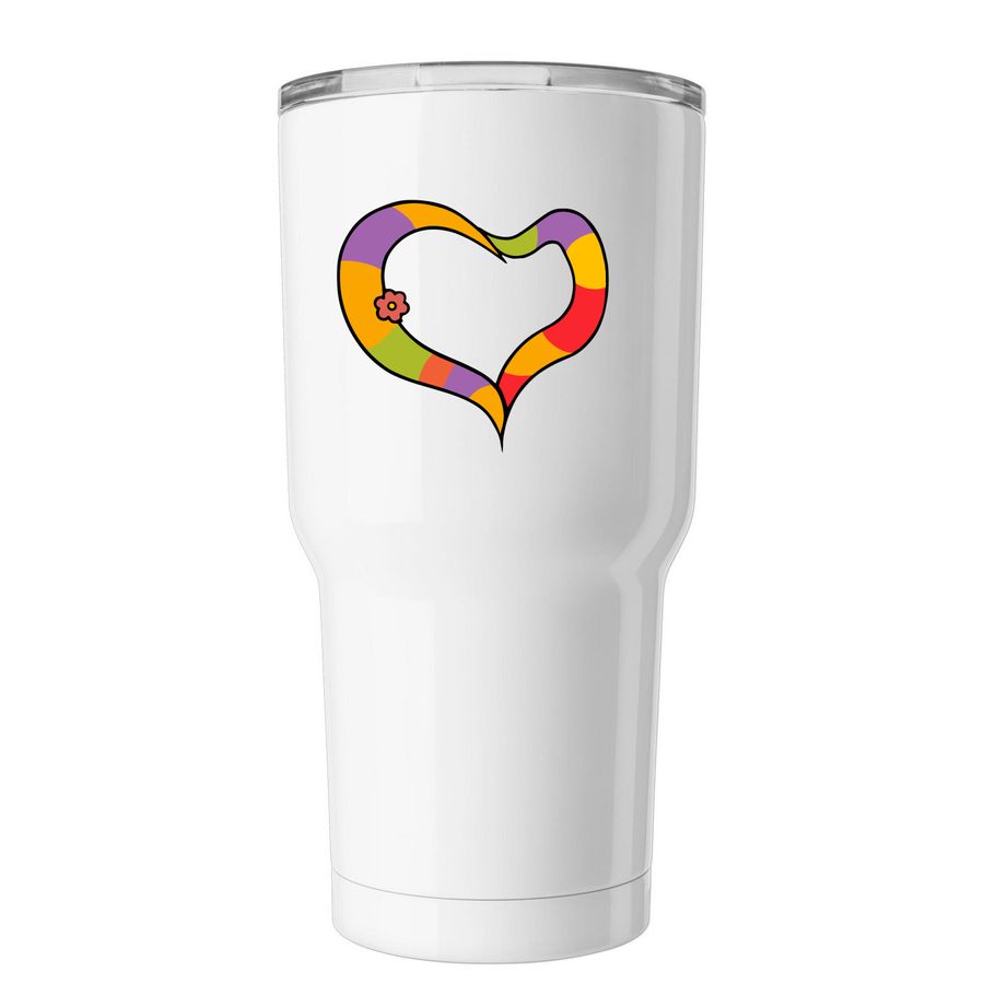 Tumbler, a White Insulated Tumbler (back-view)