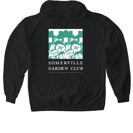 Somerville Garden Club Shirt, a Black Gildan Softstyle Pullover Hoodie