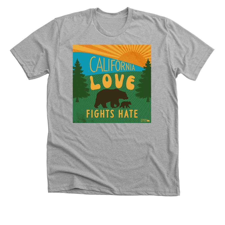 California Love Fights Hate, a Athletic Heather Premium Unisex Tee
