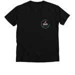 Follow Me To The Barre, a Solid Black Blend Premium V-Neck Tee (back-view)