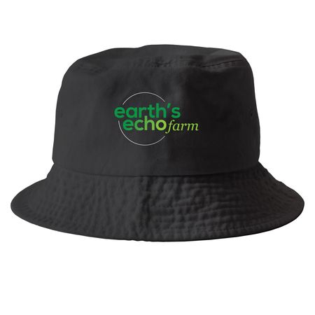 Earth's Echo Farm Hats, a Black Printed Bucket Hat