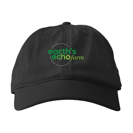Earth's Echo Farm Hats, a Black Printed Eco Baseball Cap