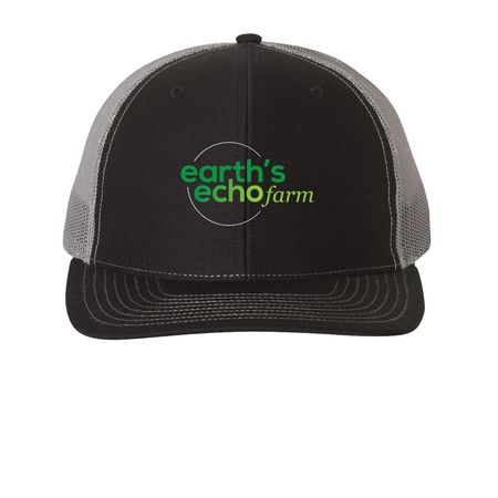 Earth's Echo Farm Hats, a Black/ Charcoal Printed Snapback Trucker Cap