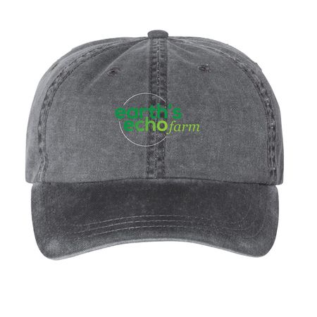 Earth's Echo Farm Hats, a Black Printed Pigment Dye Baseball Cap