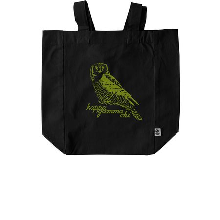 Owl Tote, a Black Recycled Cotton Tote Bag