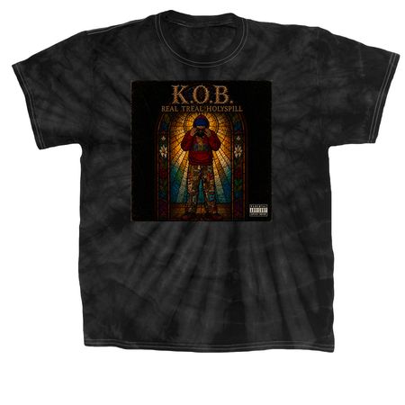K.O.B. REAL TREAL HOLYSPILL MERCH&nbsp;, a Black Classic Tie Dye Tee