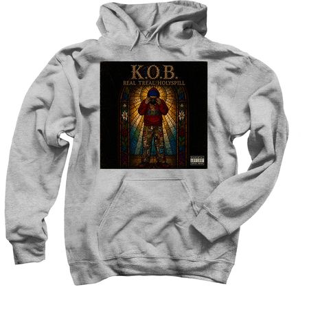 K.O.B. REAL TREAL HOLYSPILL MERCH&nbsp;, a Sport Grey Pullover Hoodie