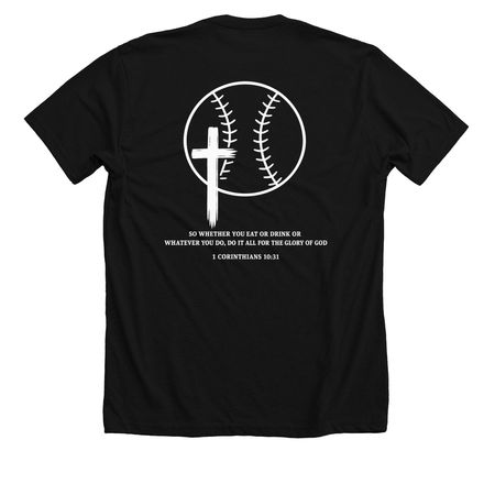 1 cor 10 31, a Solid Black Blend Premium Unisex Tee (back-view)