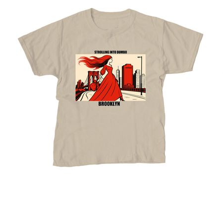 STROLLING INTO DUMBO, a Sand Youth Unisex Tee