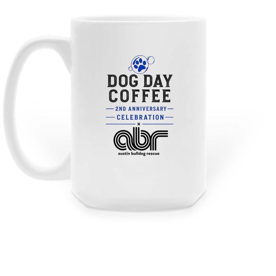 Dog Day Coffee Turns 2!&nbsp;, a White Large Coffee Mug (back-view)