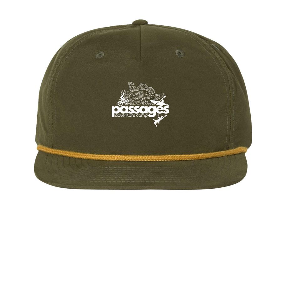 Logo Hat, a Loden/ Amber Gold Printed Umpqua Snapback Cap