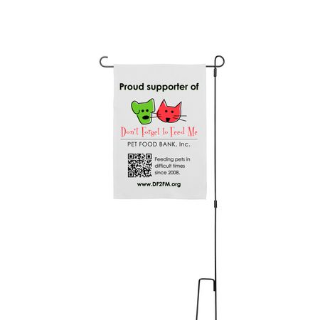 Proud Supporter of DF2FM, a White 12" x 18" Yard Flag with Stake