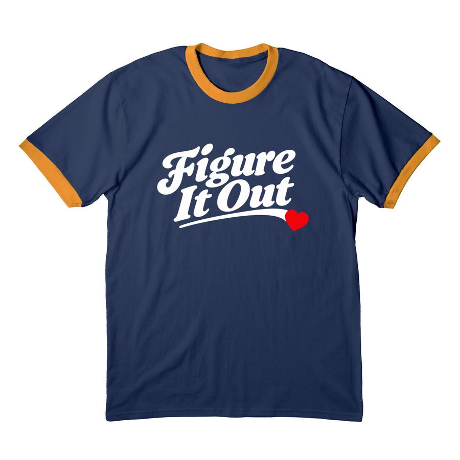 Figure It Out, a Navy/ Gold Cotton Ringer Tee