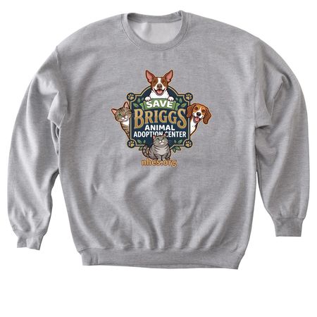 Save Briggs Animal Adoption Center, a Sport Grey Softstyle Crewneck Sweatshirt