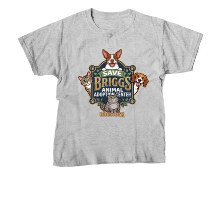 Save Briggs Animal Adoption Center, a Sport Grey Youth Unisex Tee