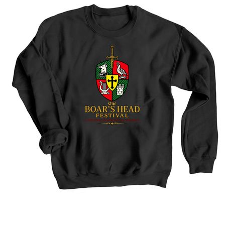 Sword & Shield, a Black Crewneck Sweatshirt