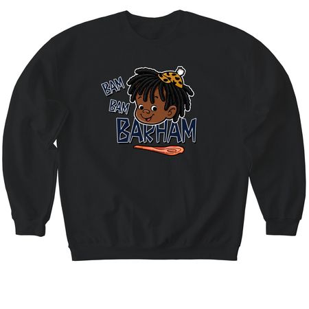 "Bam Bam" Barham, a Black Softstyle Crewneck Sweatshirt