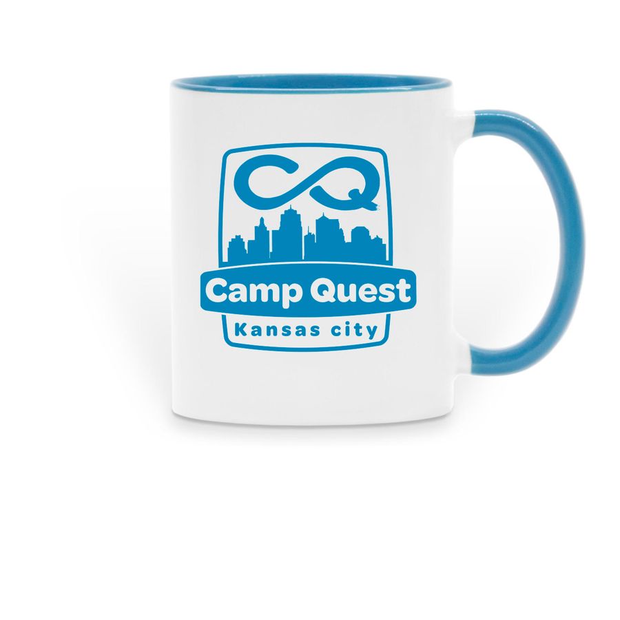 CQKC Logo Mug, a Light Blue Two-Tone Ceramic Mug