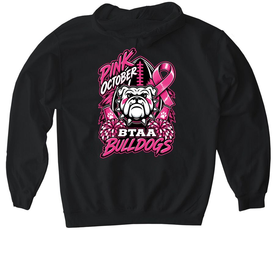 Help support BTAA Football and Cheer!, a Black Gildan Softstyle Pullover Hoodie (back-view)