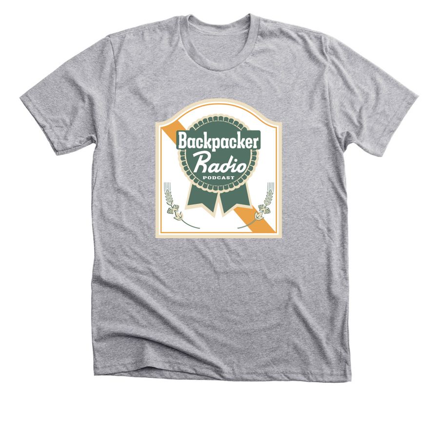 Backpacker Radio: The Blue Ribbon of Podcasts, a Athletic Heather Premium Unisex Tee