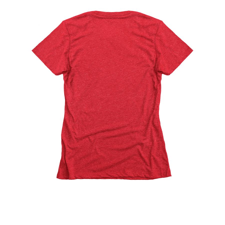A Bull Terrier Celebration, a Red Women's Slim Fit Tee (back-view)