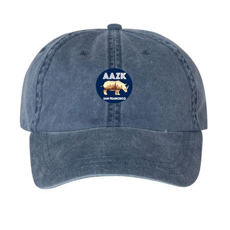 AAZKSF Hats, a Navy Printed Pigment Dye Baseball Cap