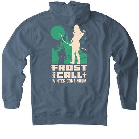 Frost Call - Winter Continuum 2026, a Storm Blue Heavyweight Pullover Hoodie