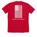 Charlie Co. FRG RED, a Solid Red Blend Premium Unisex Tee (back-view)