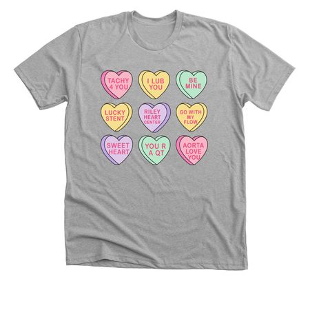 Conversation Hearts for Riley, a Athletic Heather Premium Unisex Tee
