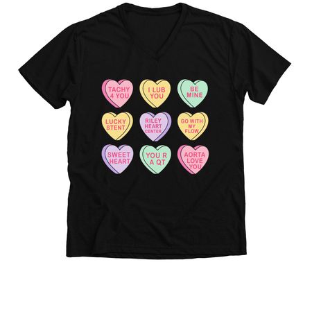 Conversation Hearts for Riley, a Solid Black Blend Premium V-Neck Tee