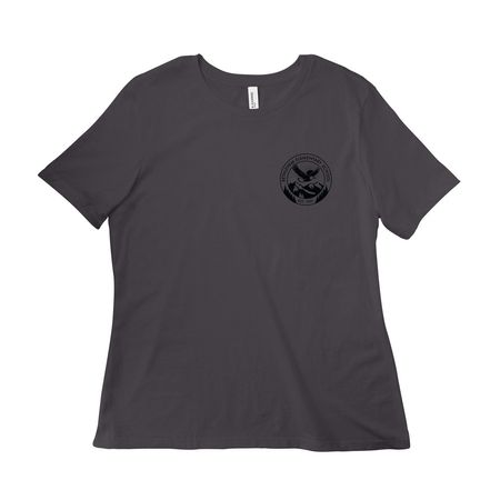 Eco-Friendly & 100% Cotton - Black Logo, a Dark Grey Women?s Relaxed Cotton Tee
