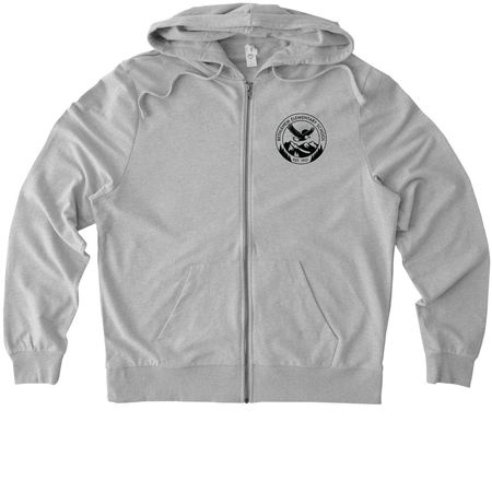 Eco-Friendly & 100% Cotton - Black Logo, a Granite Grey Heather Allmade Organic French Terry Zip Up Hoodie