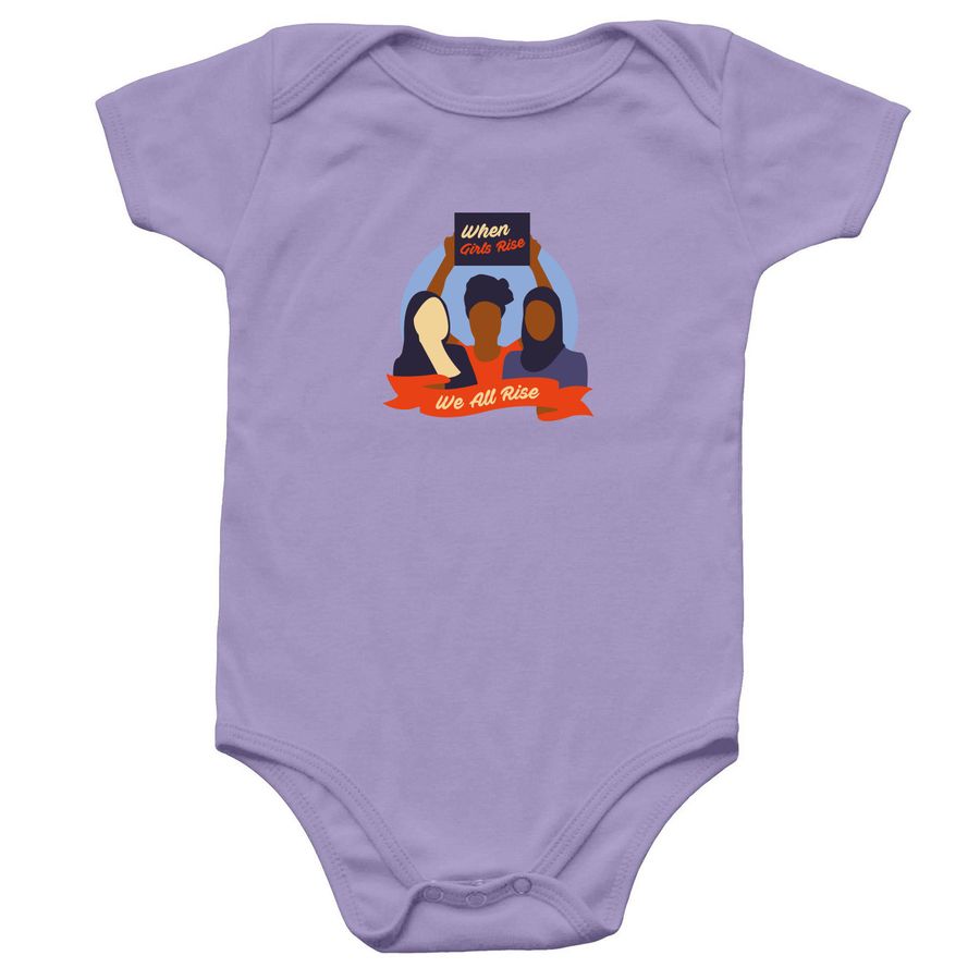 When Girls Rise We All Rise, a Lavender Infant Onesie