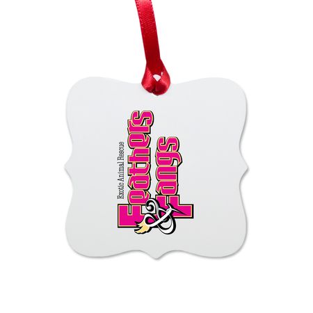 Feathers & Fangs Ornament, a White Aluminum Square Ornament