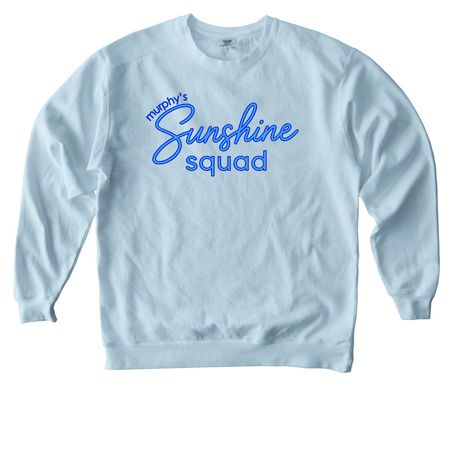Sunshine Script | Adult & Youth Styles, a Chambray Comfort Colors Crewneck Sweatshirt