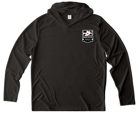 Caleb, a Black UV Performance Long Sleeve Hoodie