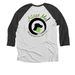 AdoptMe!, a Black and Heather White 3/4 Sleeve Baseball Tee (back-view)